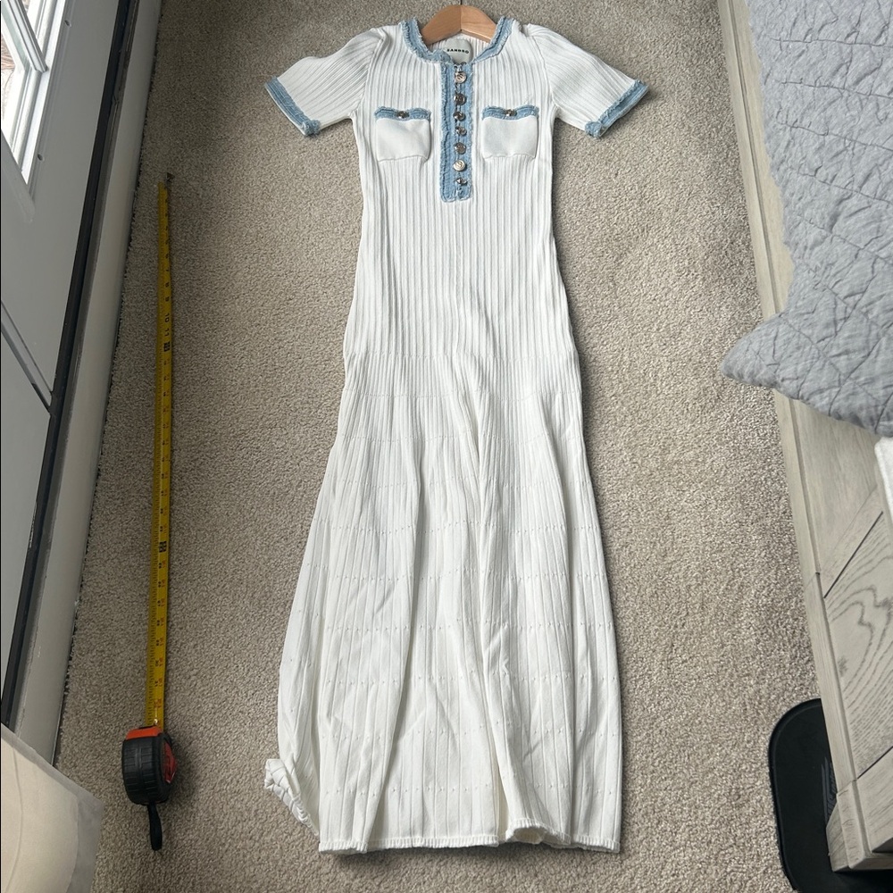 Sandro Alecia denim trim maxi dress - Picture 5 of 13